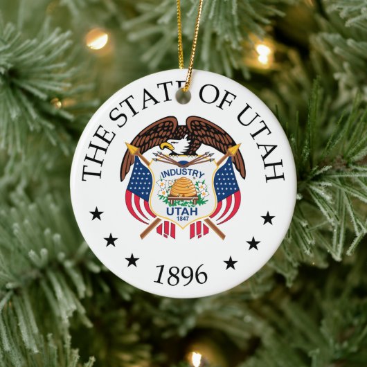Utah-Zeichen Keramik Ornament (Baum)