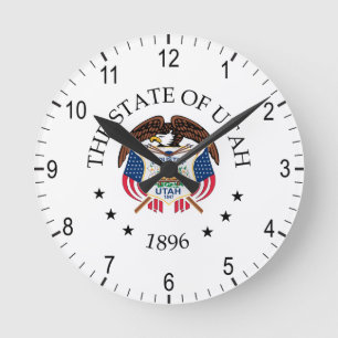 Utah-Zeichen Runde Wanduhr