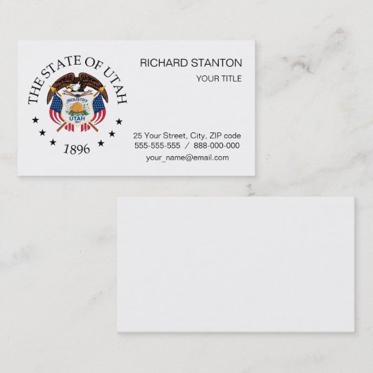 Utah-Zeichen Visitenkarte (Vorne/Hinten)