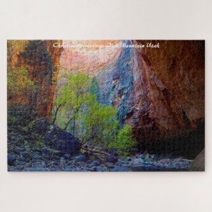 Utah Zion Mountains.Weihnachtsgrüße Puzzle