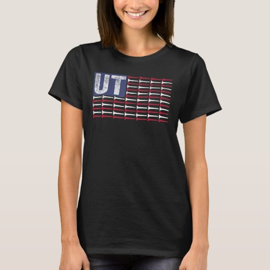 Utah Zuhause Staat Ut American Flag Patriotic Golf T-Shirt (Vorderseite)