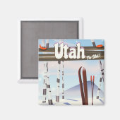 Utah zum Skifahren! Magnet (Vorderseite/Rückseite)