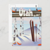 Utah zum Skifahren! Postkarte (Vorne/Hinten)