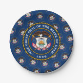 Utahn Flagge & Siegel, Utah Pappteller (Vorderseite)