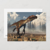 Utahraptor-Dinosaurier in der Wüste Postkarte (Vorne/Hinten)