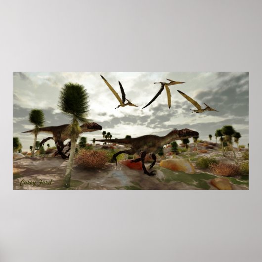 Utahraptor Hunt Print Poster (Vorne)