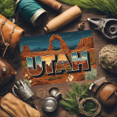 Utahs Nationalpark Vintage Postkarte - Nachthimmel