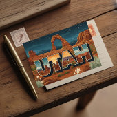 Utahs Nationalpark Vintage Postkarte - Nachthimmel