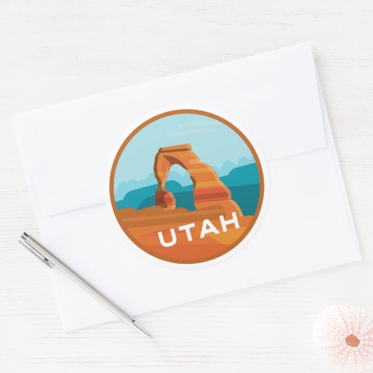 Utahs zarter Pfeil Runder Aufkleber (Umschlag)
