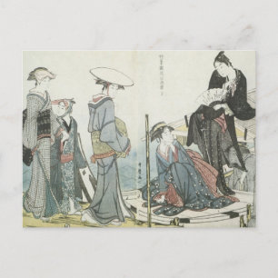 Utamaro Blume der vier Jahreszeiten 1784 Art Postkarte