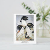 Utamaro Drei Beauties von Edo Postkarte (Stehend Vorderseite)