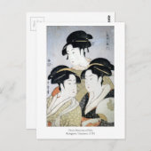 Utamaro Drei Beauties von Edo Postkarte (Vorne/Hinten)