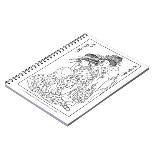 Utamaro Famous Hair Dressing Geisha Notebook Notizblock (Linke Seite)