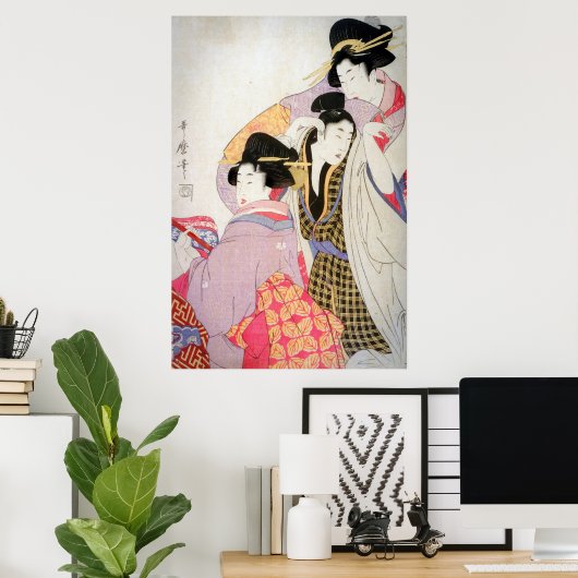 Utamaro Geishas mit Tipsy Client Poster (Heimbüro)