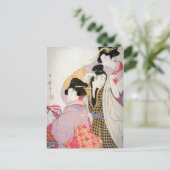 Utamaro Geishas mit Tipsy Client Postkarte (Stehend Vorderseite)