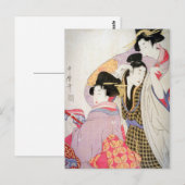 Utamaro Geishas mit Tipsy Client Postkarte (Vorne/Hinten)