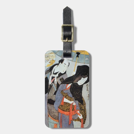 Utamaro: Liebhaber, 1797 Gepäckanhänger (Vorderseite vertikal)