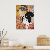 Utamaro Zwei Beauties mit Bamboo Poster (Küche)