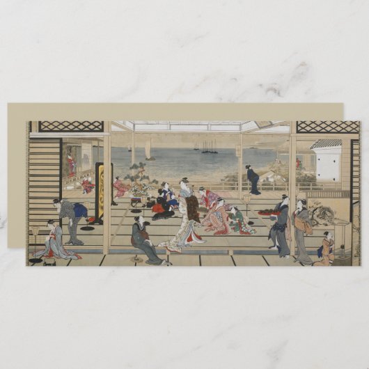 Utamaros japanische Kunsteinladungen Einladung (Vorne/Hinten)