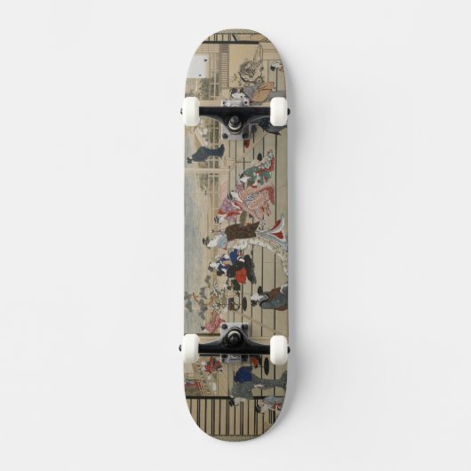 Utamaros japanisches Kunst-Skateboard Skateboard (Vorderseite)