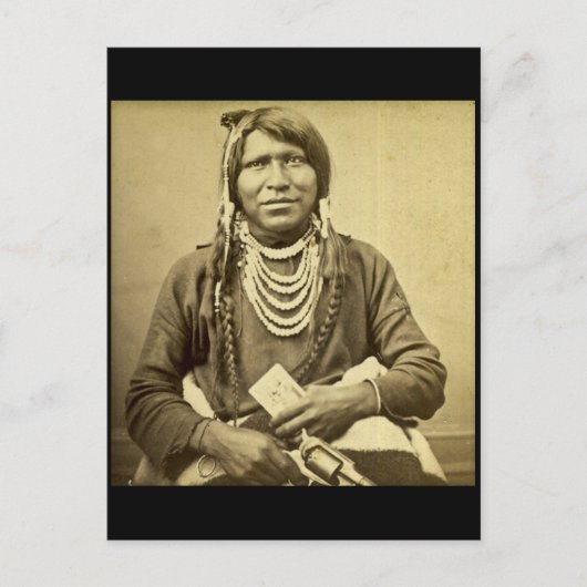 Ute Indian mit Pistole und Card Postkarte (Vorderseite)