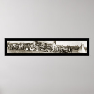 Ute-indisches Lager-Foto 1913 Poster