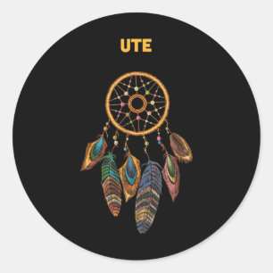 Ute Stamm Indianer Ehre Respekt Traum Catc Runder Aufkleber