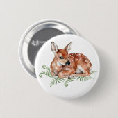 Ute-Wasserfarbe-Rehkitz-Waldtier-Knopf Button (Vorne & Hinten)