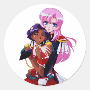 Utena und Anthy - Revolutionäre Girl Utena Runder Aufkleber