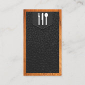 Utensil Logo | Lederstich | Holz Visitenkarte (Rückseite)