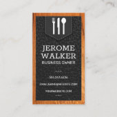 Utensil Logo | Lederstich | Holz Visitenkarte (Vorderseite)