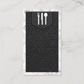 Utensil Logo | Lederstich | Marmor Visitenkarte (Rückseite)