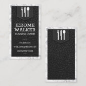 Utensil Logo | Lederstich | Marmor Visitenkarte (Vorne/Hinten)