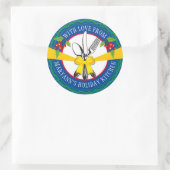 Utensilien beugen personalisierten Weihnachtsküche Runder Aufkleber (Tasche)