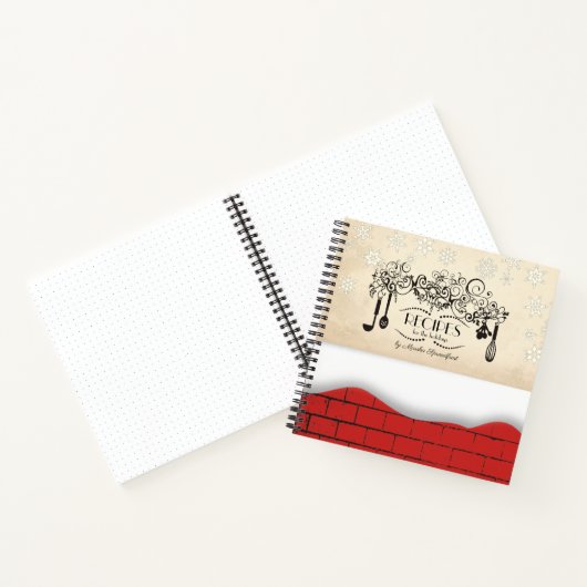 Utensils Backstein Weihnachtskochbuch Rezept Noteb Notizblock (Innenseite)