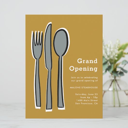 Utensils Grand Opening Einladung (Stehend Vorderseite)