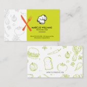 Utensils | Koch | Restaurantbesitzer Visitenkarte (Vorne/Hinten)