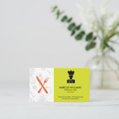 Utensils Kulinarischer Koch | Restaurantbesitzer Visitenkarte (Stehend Vorderseite)