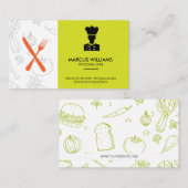 Utensils Kulinarischer Koch | Restaurantbesitzer Visitenkarte (Vorne/Hinten)