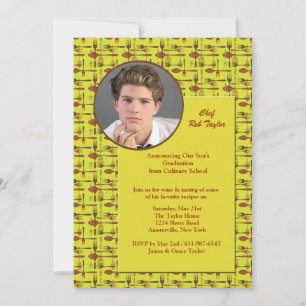 Utensits Foto Abschluss Kulinarische Schule Ankünd Einladung