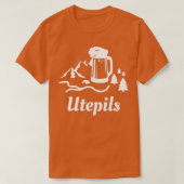 Utepils trinken Bier in norwegischem Wort T-Shirt (Design vorne)
