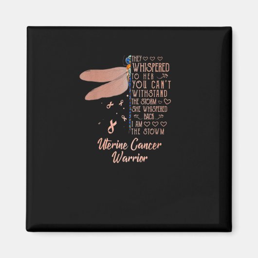Uterine Cancer Awareness Draquelly Ribbon Magnet (Vorne)