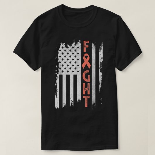 Uterine Cancer Awareness Peach Ribbon Endometrial T-Shirt (Design vorne)