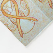 Uterine Cancer Awareness Ribbon Fleece Blanket (Ecke)