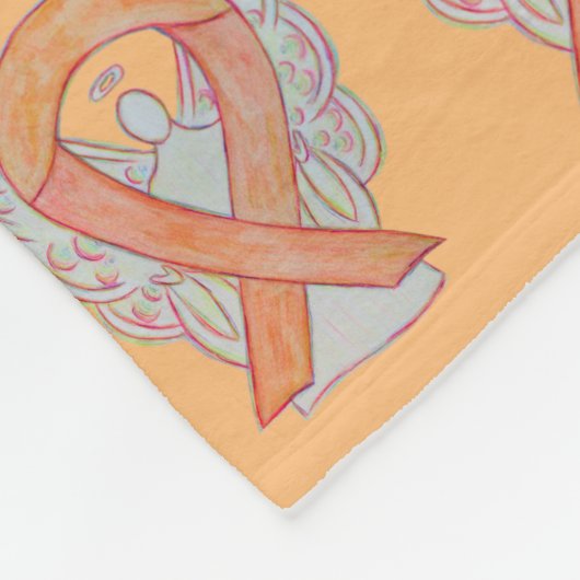 Uterine Cancer Awareness Ribbon Fleece Blankets (Ecke)