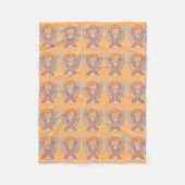 Uterine Cancer Awareness Ribbon Fleece Blankets (Vorderseite)
