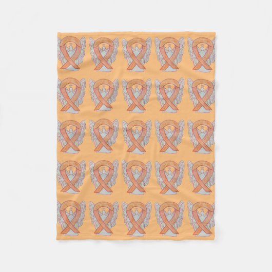 Uterine Cancer Awareness Ribbon Fleece Blankets (Vorderseite)