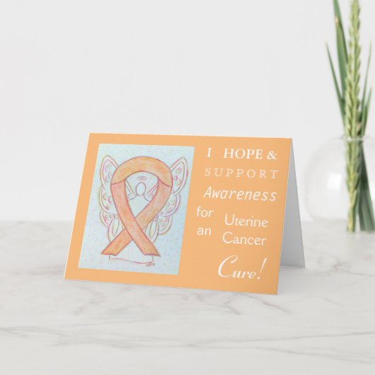 Uterine Cancer Awareness Ribbon Greeting Card Karte (Vorderseite)