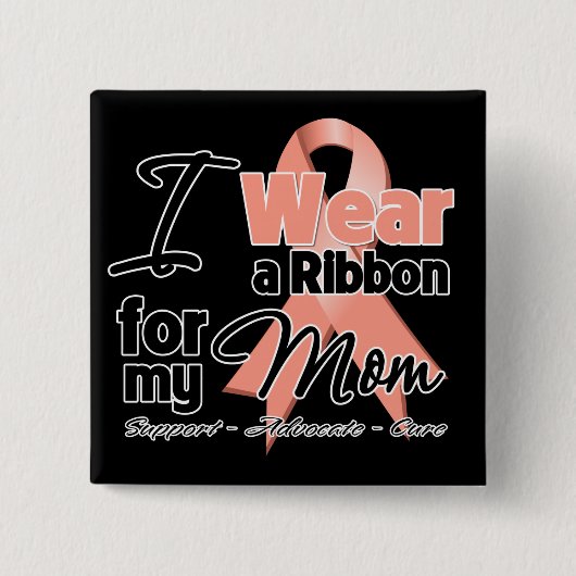 Uterine Cancer Ribbon Button (Vorderseite)