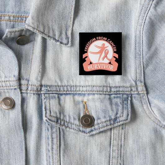 Uteriner Krebs - Freiheit vom Krebs-Überlebenden Button (Beispiel)